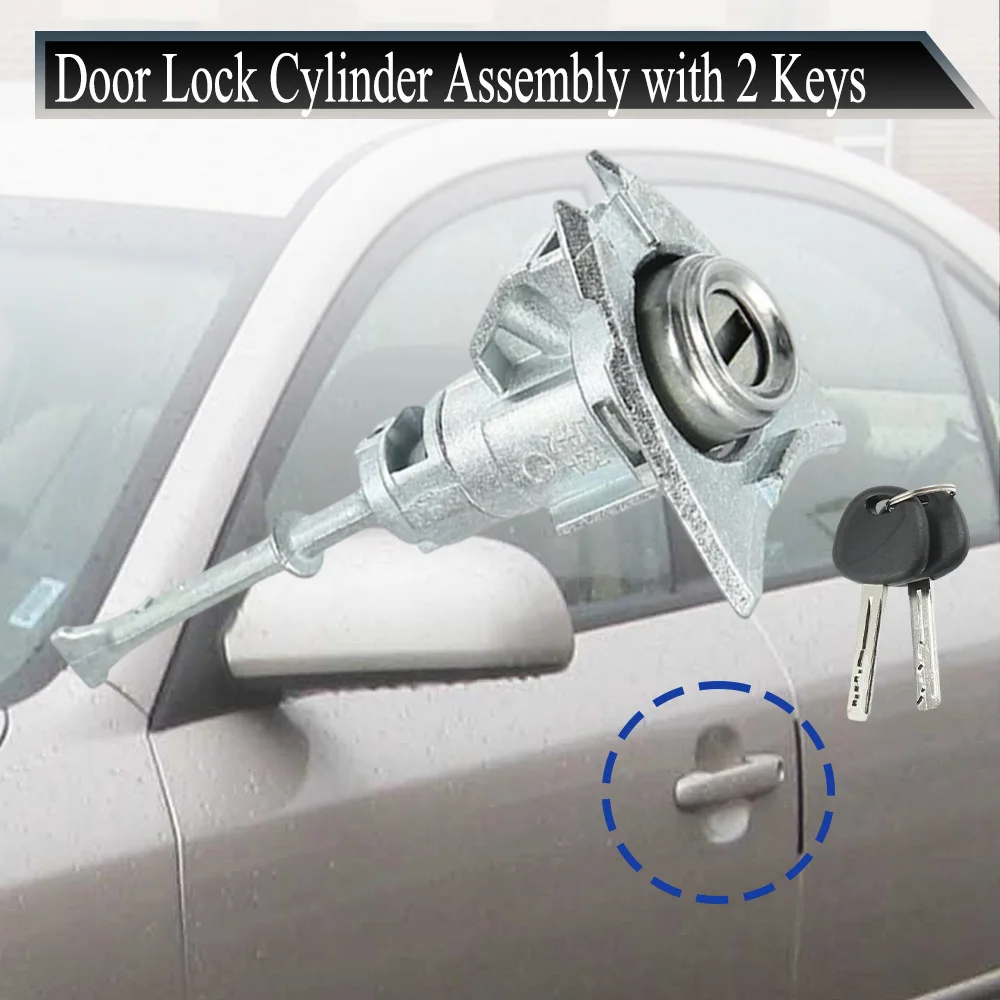 Front Left Door Lock Barrel Cylinder with 2 Keys for Hyundai Sonata 2009–2014 Hybrid 2011–2015 81970-3SA00 819703SA00