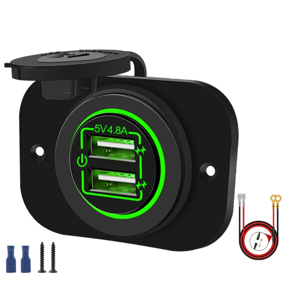 

Marine Waterproof 12V 10A Dual 5V/4.8A USB Car Charger Power Outlet On/Off DC 12-24V Cars, Motorcycles, ATVs, UTVs, Boats