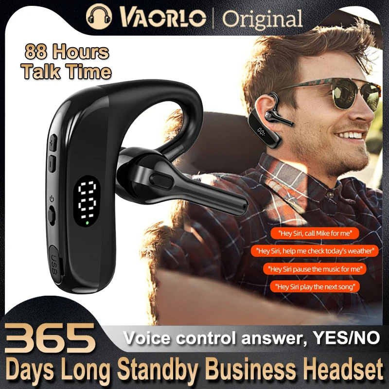 Наушники VAORLO Bluetooth 5.3 с крючками и расширенным сроком службы батареи. Водонепроницаемый дизайн с превосходным качеств...