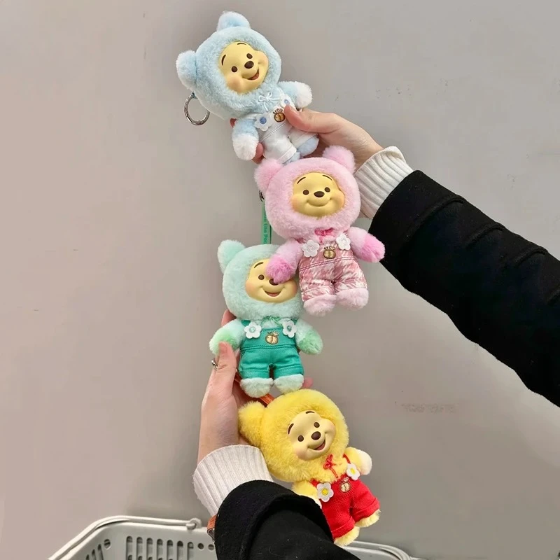 Winnie the Pooh Blind Box Plush Keychain - Vinyl Soft Stuffed Candy-Colored Bear Toy, Surprise Collectible Gift for Kids