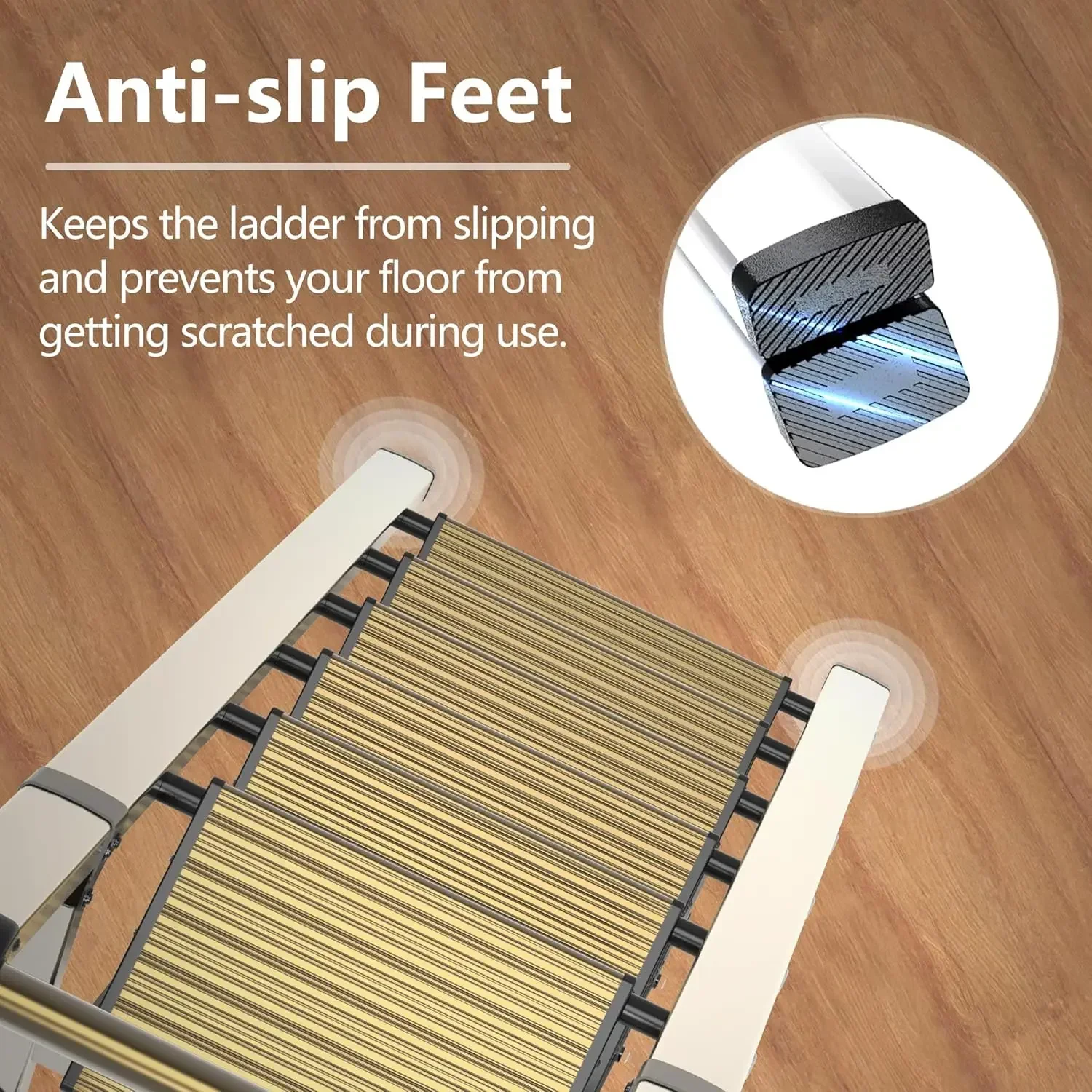 Step Ladder for 12 Feet High Ceiling, Lightweight Aluminum Folding Step Stool with Convenient Handgrip, Stepladders with Anti-Sl