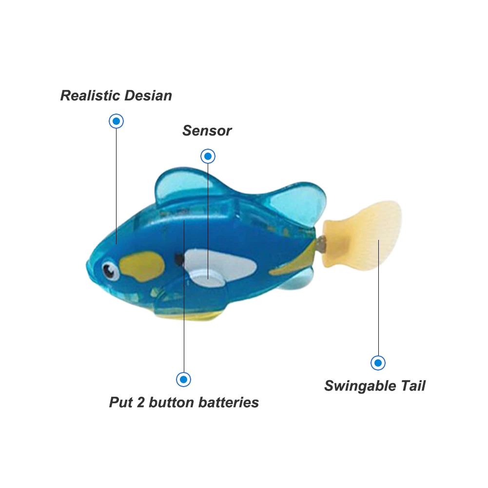 LED Baby Bath Toys Interactive Colorful Swimming Fish Toy Sensory Water Play Plastic Glowing Animal Educational Bathtub Toys