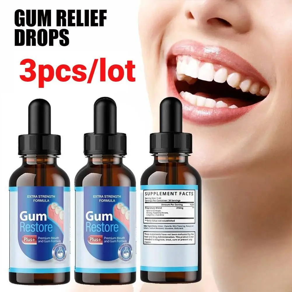 

3pcs Gingival Regrowth Drops Quickly Repair Of Cavities Caries Mousse Gum Treatment For Receding Gums Rejuvenate Your Gums