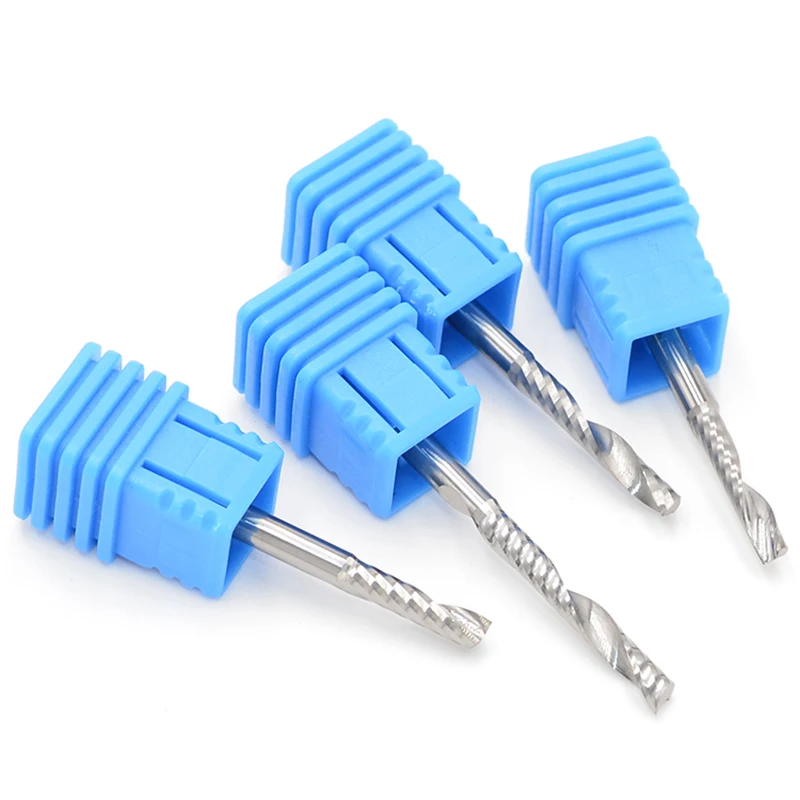 End Mill Cutter Single Flute Carbide Spiral CNC Router Bits 3.175mm 1/8 V Seres