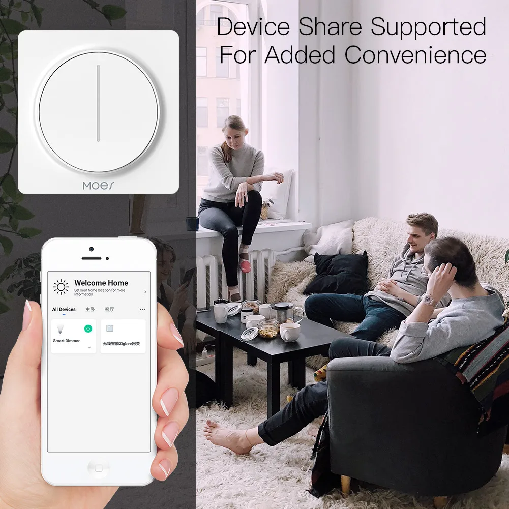 New WiFi Smart Rotary/Touch Light Dimmer Switch Smart Life/Tuya APP Remote Control Works with Alexa Google Voice Assistants EU