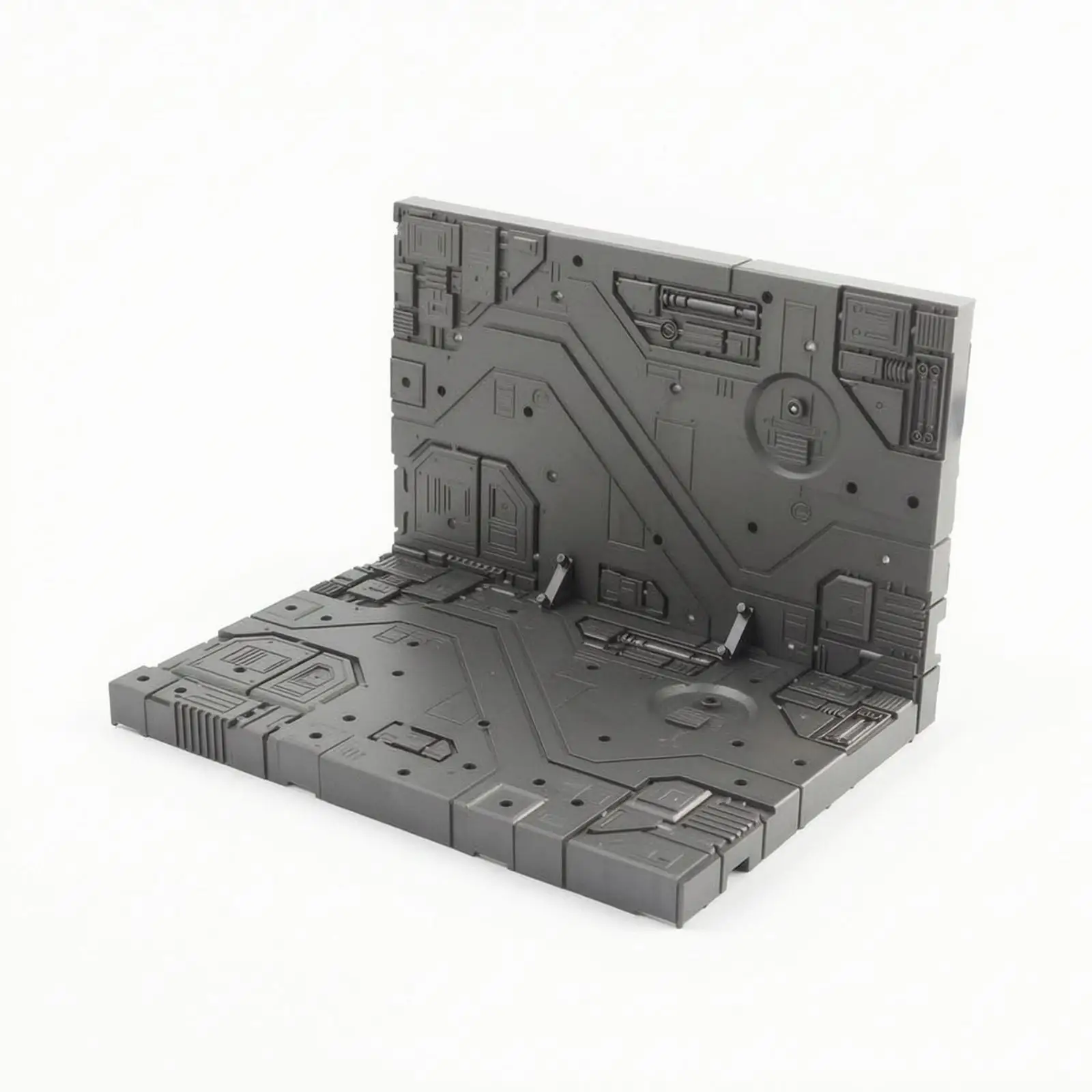 1 35 Scale Action Figure Base Diorama Display Stand Gray Hangar Scene Board for Model Building Miniature Layout