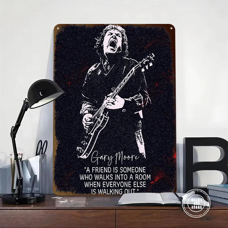 Gary Moore Personalized 3D Textured Metal Poster Wall Art Vintage Tin Signs for Home Decor Accessories Bedroom Decorations House