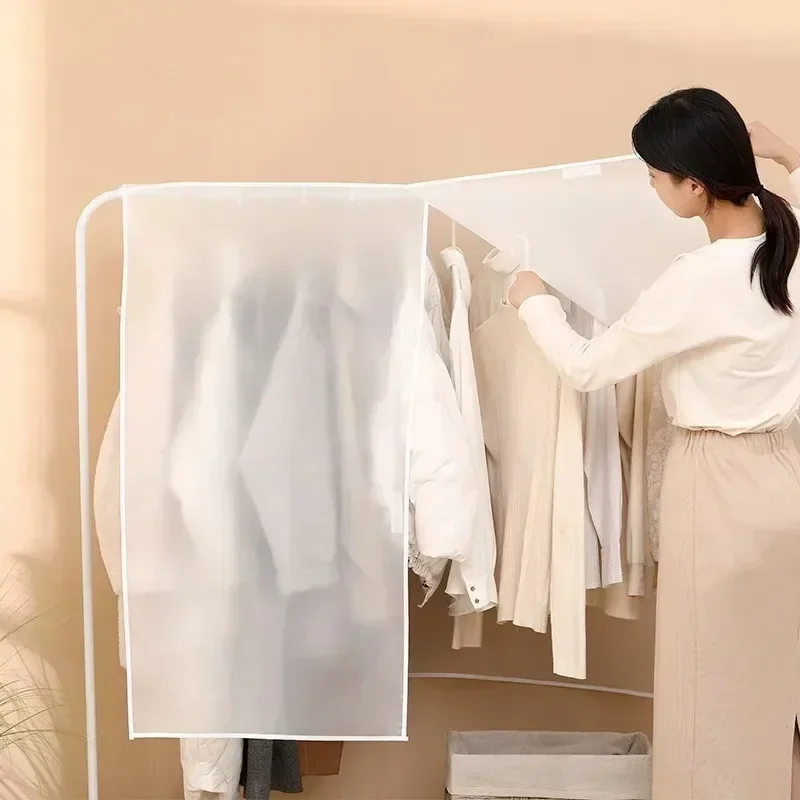 1pc Household Clothing Dust-proof Cover Translucent Dust-proof Clothing Cover Wardrobe Storage Suit Hanging Bag Dust-proof Bag