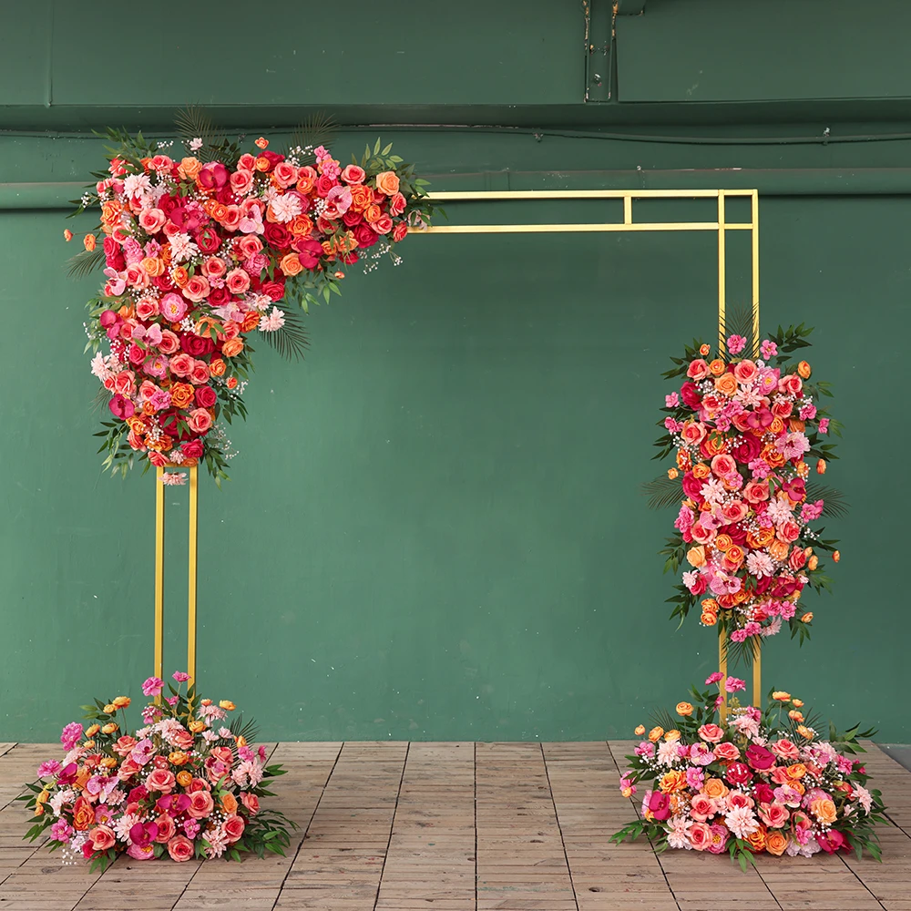 Rosa laranja série artificial rosa orquídea arranjo de flores para eventos de casamento pano de fundo decorações do dia dos namorados