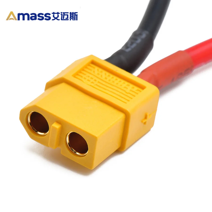 Free Shipping 1/5 Pcs Amass Xt60 12awg Serial 2 Battery Harness Adapter Plug 3s = 6s Harness for Two Batteries