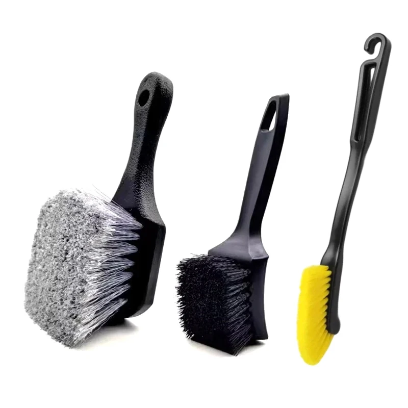 

Чистящая Щетка для обода автомобильных шин, серая короткая ручка, чистящие инструменты, автомобильные аксессуары, универсальная щетка для чистки колес и шин