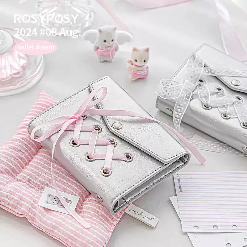 MINKYS 2025 Kawaii Ballet Envelope PU Notebook Planner Yearly Daily Weekly Agenda Book Gift School Stationery