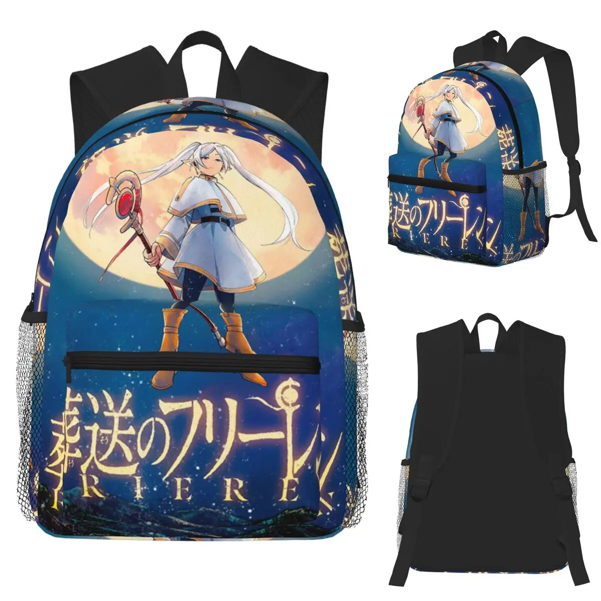 

Novelty Frieren Student Backpack School Bag Hiking Travel Daypack for Boys Girls Fashion Bookbag Shoulder Bags