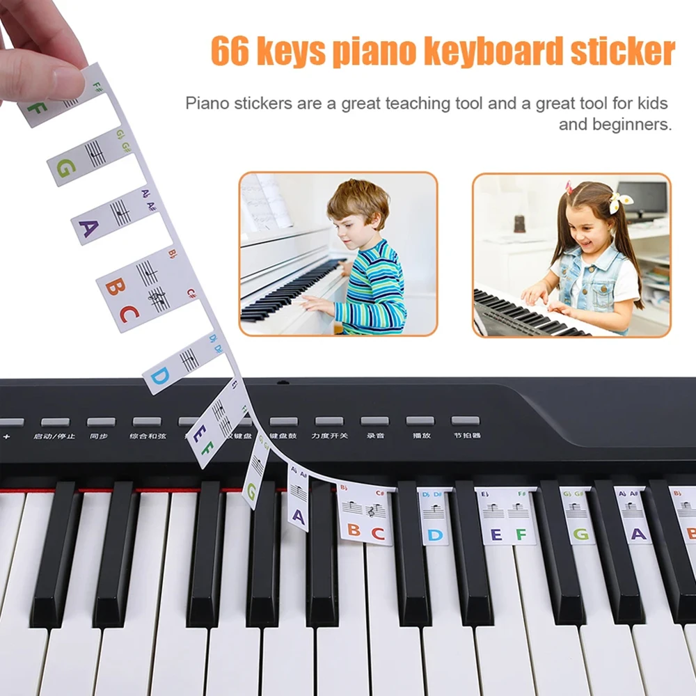 Silicone Piano Stickers Beginner Guide To Piano Notes Removable Piano Keyboard Note Labels Learning No Need Stickers Reusable