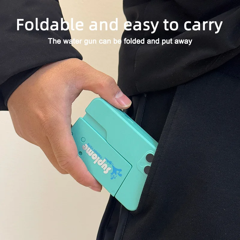 Water Gun Summer Outdoor Fold Phone Water Spray Guns Pull High Pressure Range Pools Beach Water Battle Fun Play Toys Children