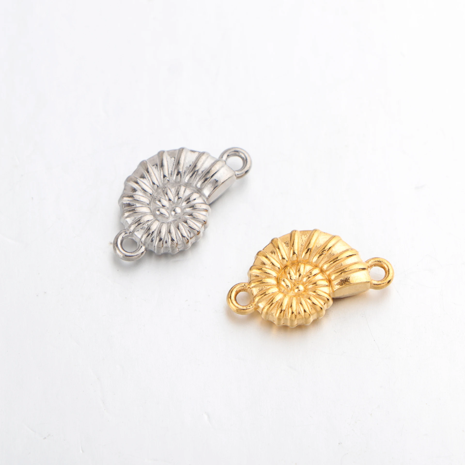 

20pcs/lot Stainless Steel Conch Charm Pendant Connector for DIY Ocean Series Jewelry Making Accessories Wholesale