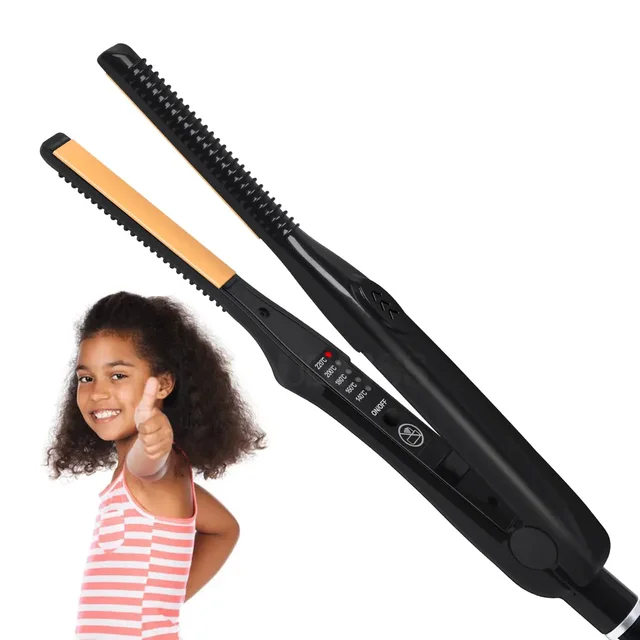 Professional 2 in 1 Hair Straightener Curling Iron hair curler for Short Hair Beard Narrow Board 7MM Hair Straightener Curling AliExpress