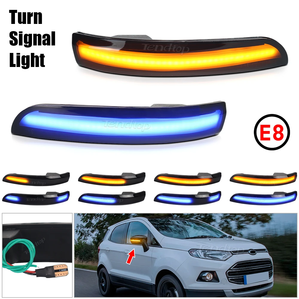 Scroll Dynamic Turn Signal Mirrors Light Side Repeater Lamp For Ford Escape Kuga II EcoSport 2013 2014 2015 2016 2017 2018 2019