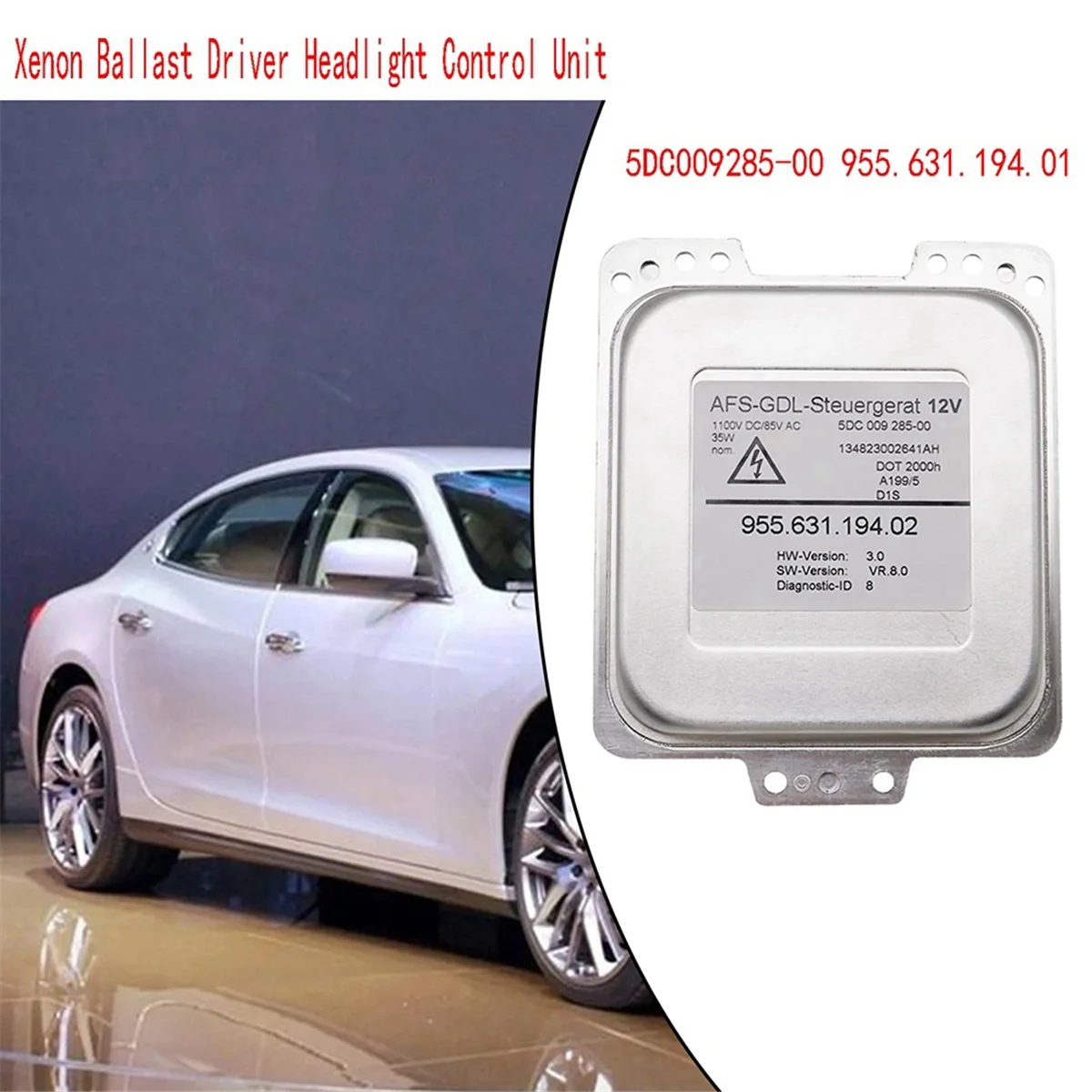 Xenon Ballast Driver Headlight Control Unit for Porsche Cayenne 957 2008-2010 5DC009285-00 955.631.194.01