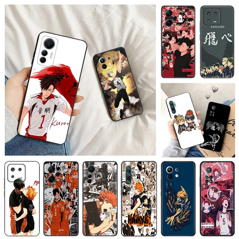 Ultra Thin Anime Haikyuu Volleyball Black Phone Case for Redmi Note13 4G 12s 12c 13c Note12 Xiaomi 13 12 Lite 12x 12t Pro Cover