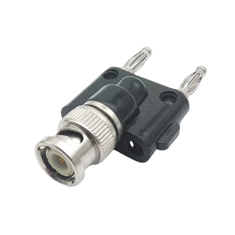 Q9 BNC Banana To Two Dual 4mm Banana Male Female Jack Coaxial Connector BNC Tee Type 3Way Splitter RF Adapter High Quanlity