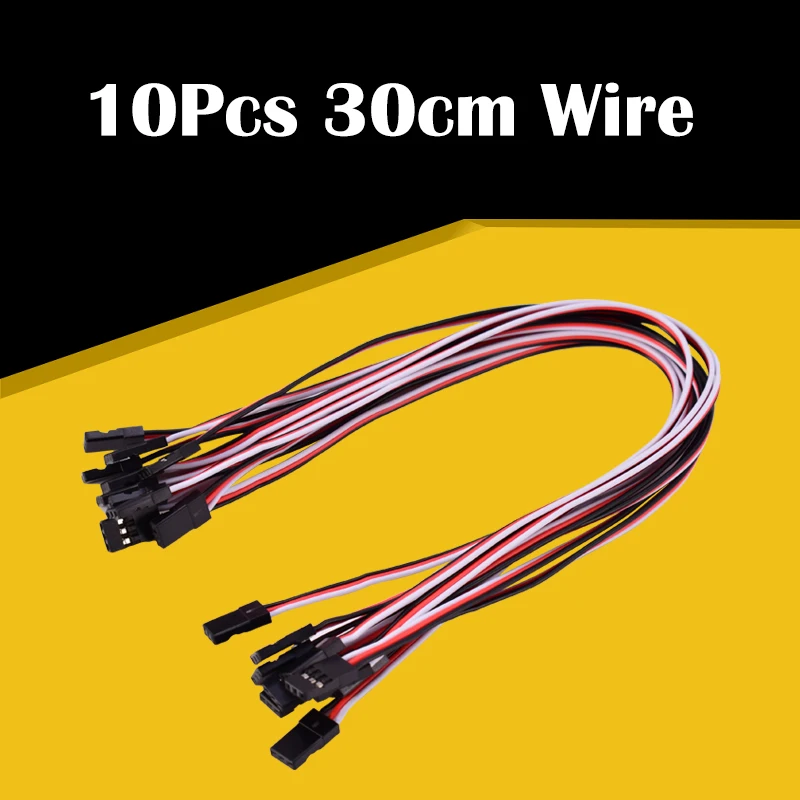 Cavo di prolunga servo da 10 pezzi 300mm 30cm per RC Futaba JR maschio a maschio connettore cavo da 30 cm