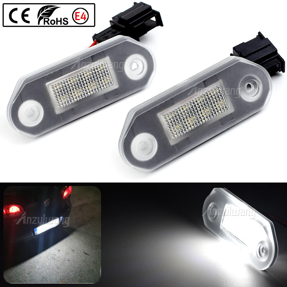 1 Pair LED Car License Number Plate Light Lamp Bulbs For VW Golf MK3 for Skoda Octavia I Auto Illumination Licence Plate Parts