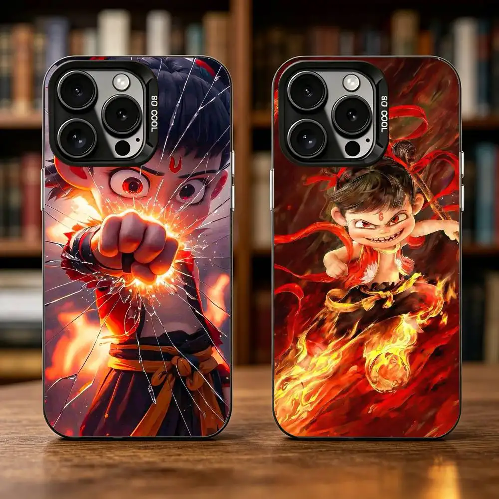

The Movie Epic Nezha Phone Case For iPhone 17,16,15,14,13,12,11 Plus,Pro Max,XS,Colorful Silver Phone case Funda Cover
