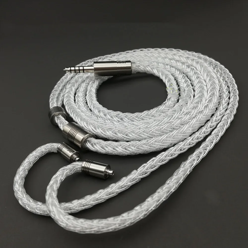 FENGRU 16 Strands of 5N Sterling Silver Earphone Upgraded Cable 2Pin 0.78mm MMCX A2DC QDC for IE900 600 300 KXXS Timeless