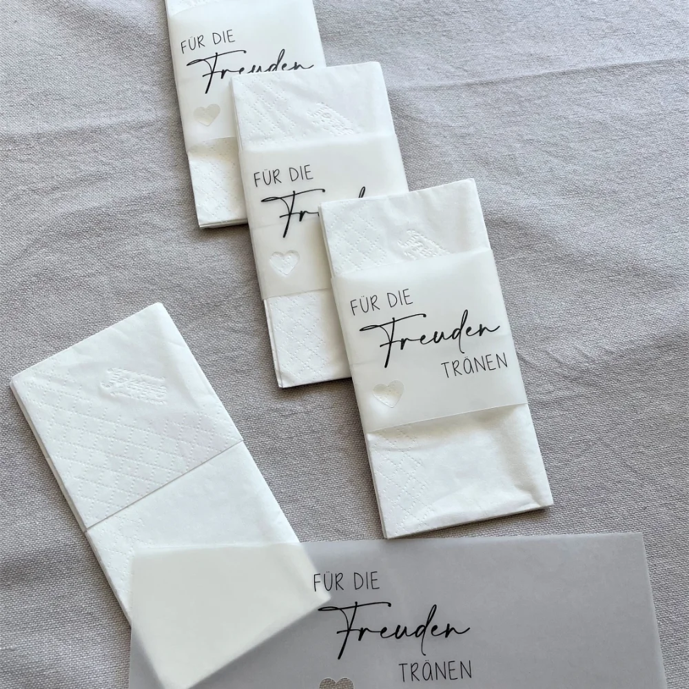 Personalized Banderole For Wedding Napkins Banner Couple's Name Wedding Table Decoration Engagement Birthday Luxury Party Decor - view 2