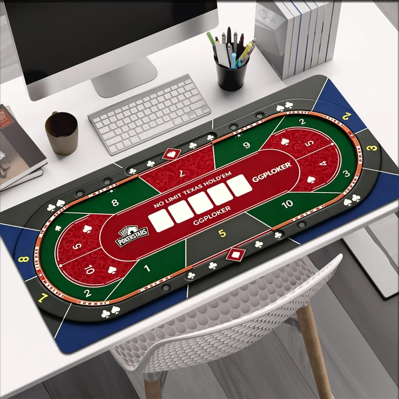 Tapis de souris Texas Poker antidérapant pour jeux, clavier mécanique et bureau