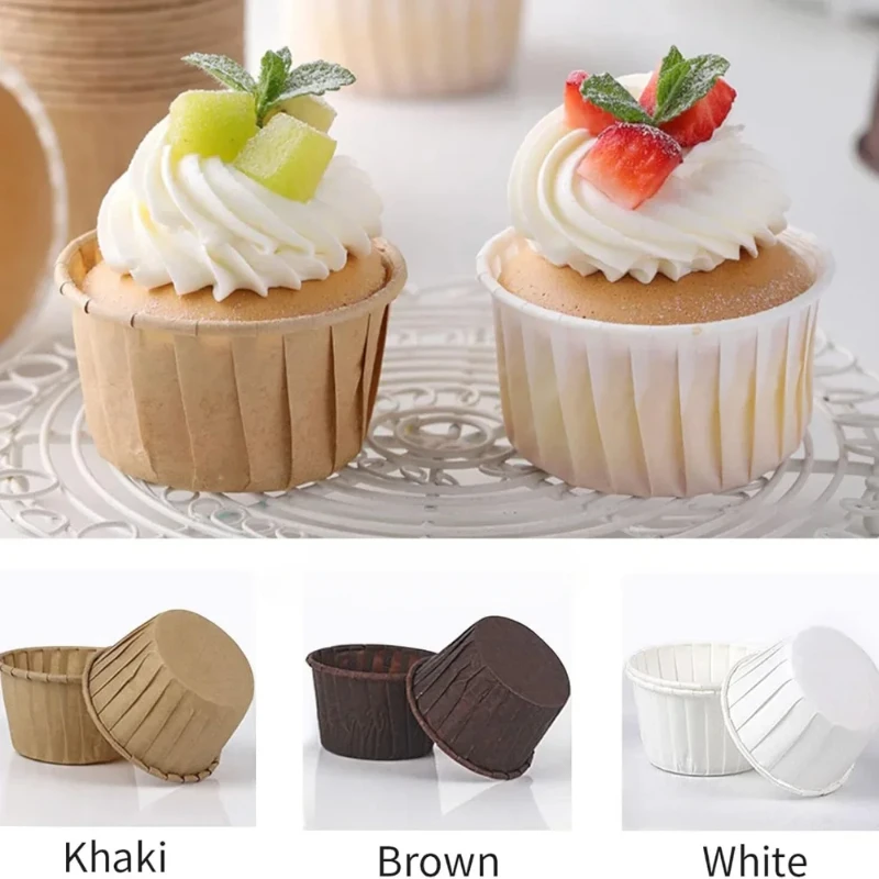 100/300pcs Cupcake Cases Muffin Souffle Cake Baking Cups Paper Muffins Mould Decorating Cases For Christmas Weddings Birthdays