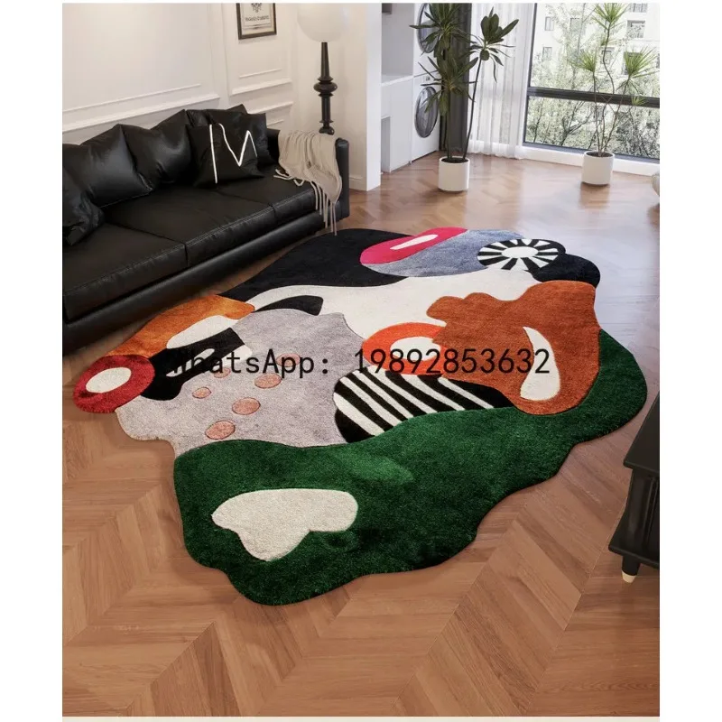 

PYJ special-shaped living room color dopamine light luxury high sense bedroom sofa coffee table handmade carpet mat