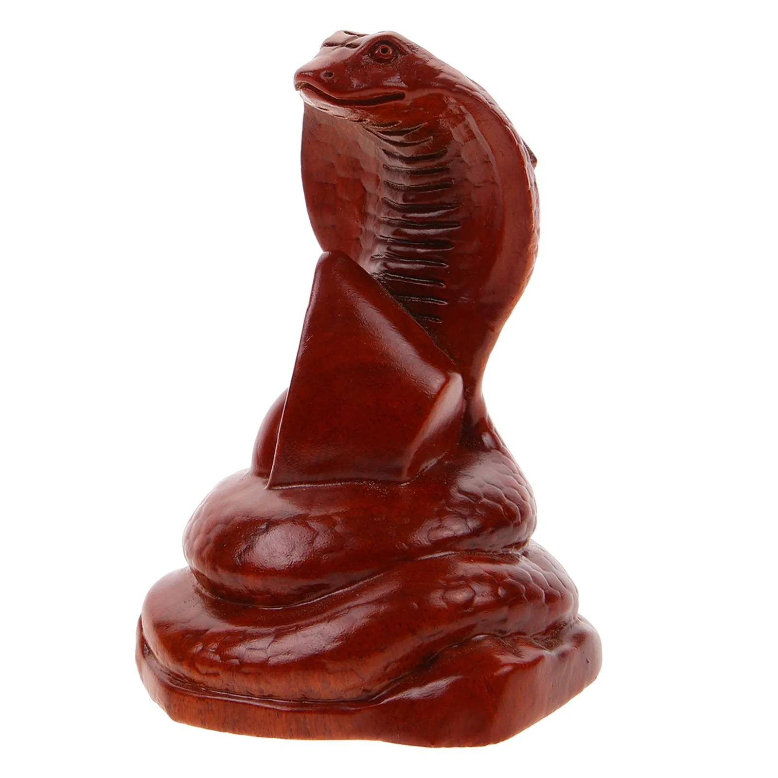 Wooden Carved Realistic Snake Statue Vivid Lifelike Garden Decor Balcony Desktop Ornament Party Prank Prop Cognitive Educational