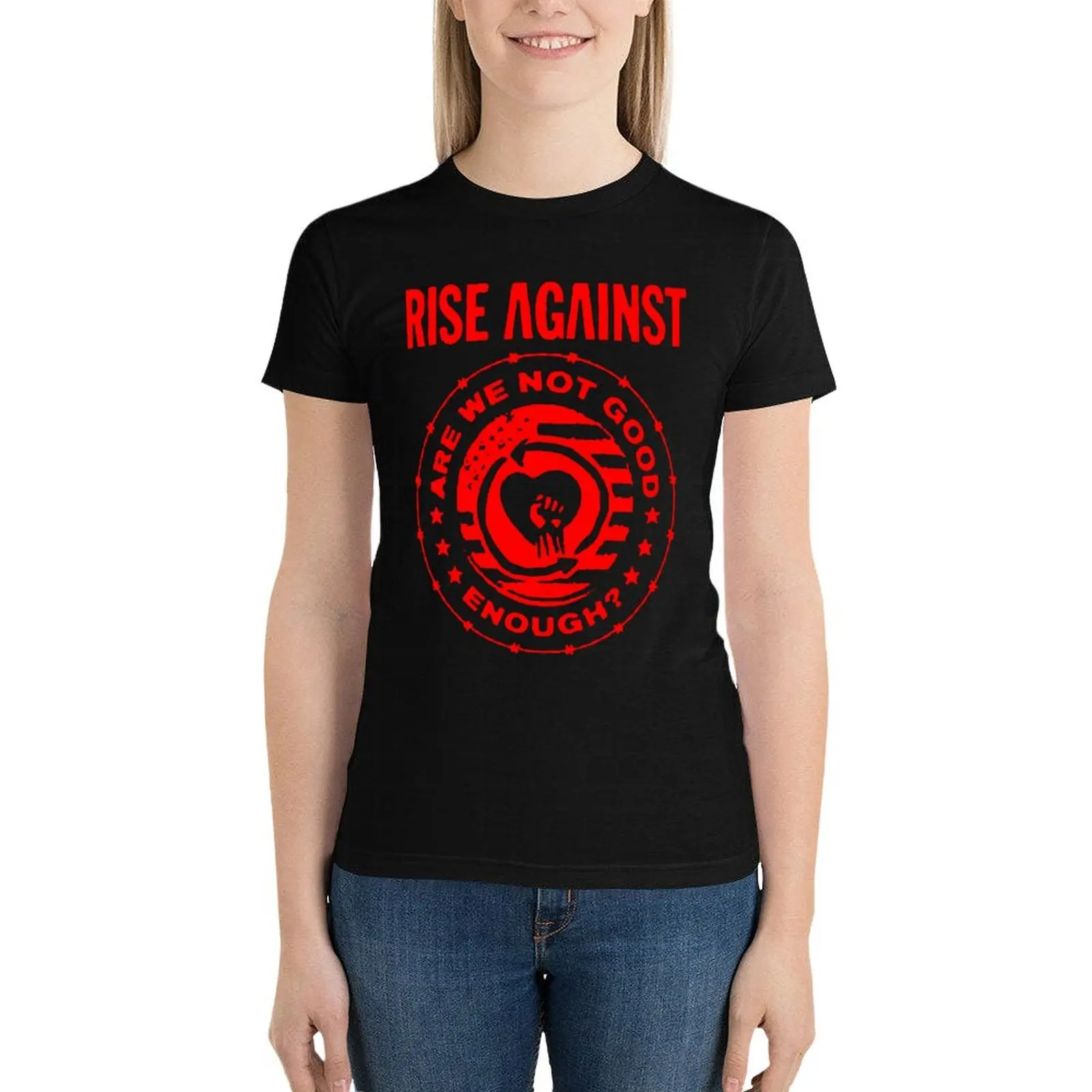 Rise Against Logo band Music Punk rock T-Shirt lady clothes vintage clothes hippie clothes workout shirts for Women