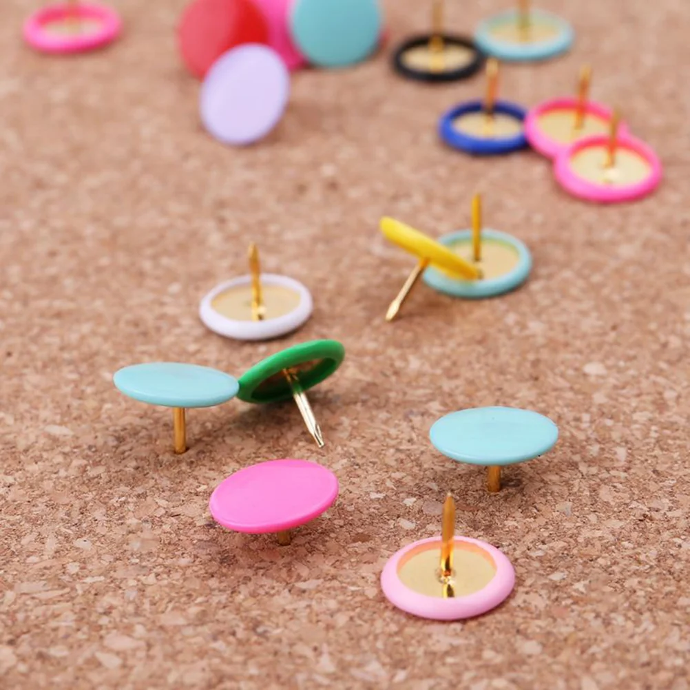 300Pcs Colorful Plastic Push Flat Drawing Decorative Thumbtacks Office Stationery Supplies plastic push pin