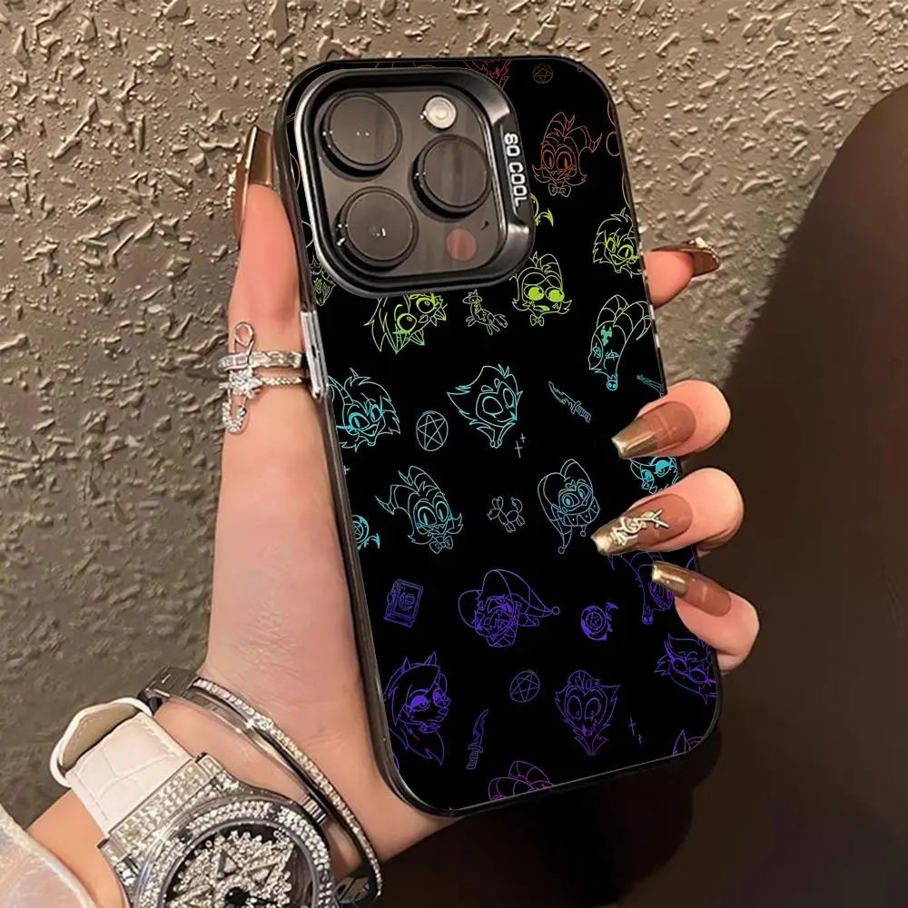 H-Helluva Boss قضية الهاتف المحمول آيفون 17 16 15 14 13 12 11 X XR XS 8 7 Pro Max Plus شفافة اللون واقية فاخرة