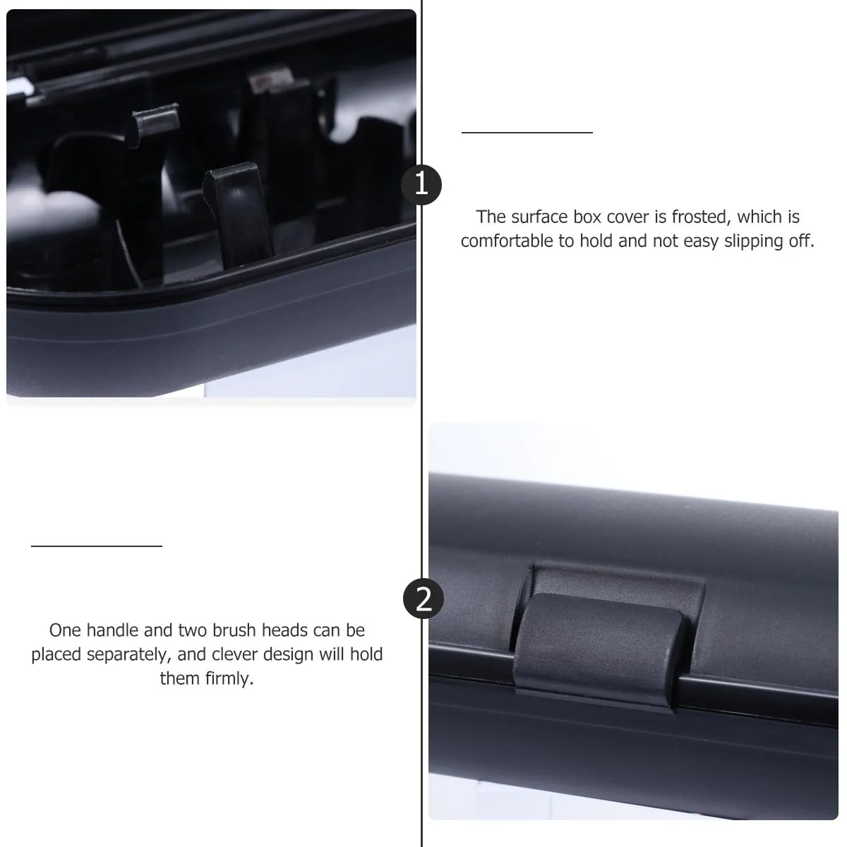 Custodia da viaggio per spazzolino da 2 pezzi, custodia per spazzolino elettrico in PP per uso alimentare, senza odore, porta spazzolino portatile, comodo per i viaggi