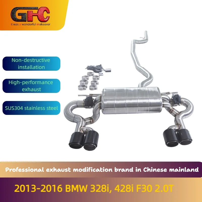 

GFC для BMW 328i, 428i 2.0T F30 2013-2016 гг., высокопроизводительный регулируемый выпускной клапан catback с глушителем и наконечниками