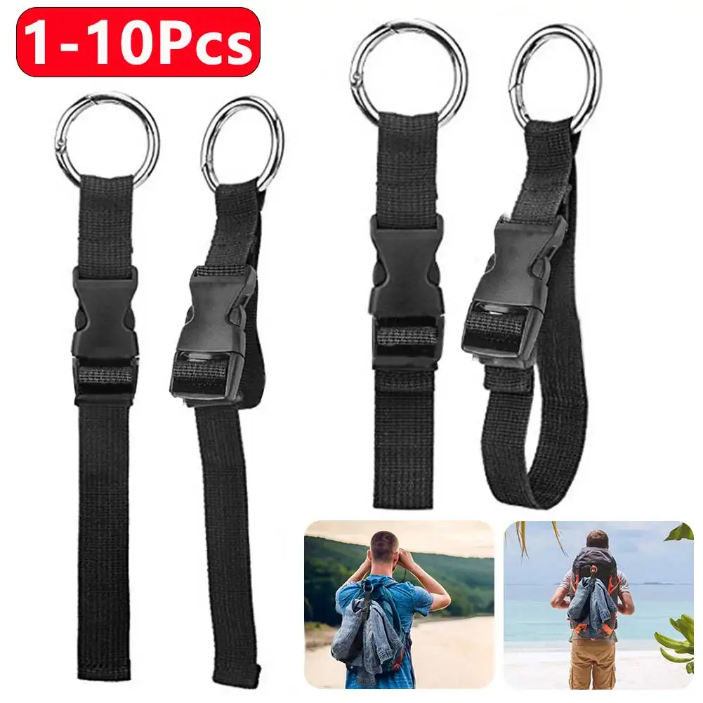 1-10Pc Luggage Fixed Strap Backpack External Strap Portable Strap With Release Buckle Add-A-Bag Luggage Strap Belt Jacket Holder