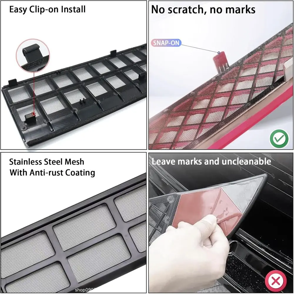 Front Grill Mesh Grille Inserts compatible with Tesla Model 3 and Air conditioning Air Intake Vent Grille Cover for Tesla Model