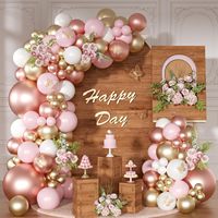 120Pcs Rose Gold Pink White Balloons Garland Arch Kit Wedding Birthday Bridal Valentine’s Baby Shower Party Supplies Decorations