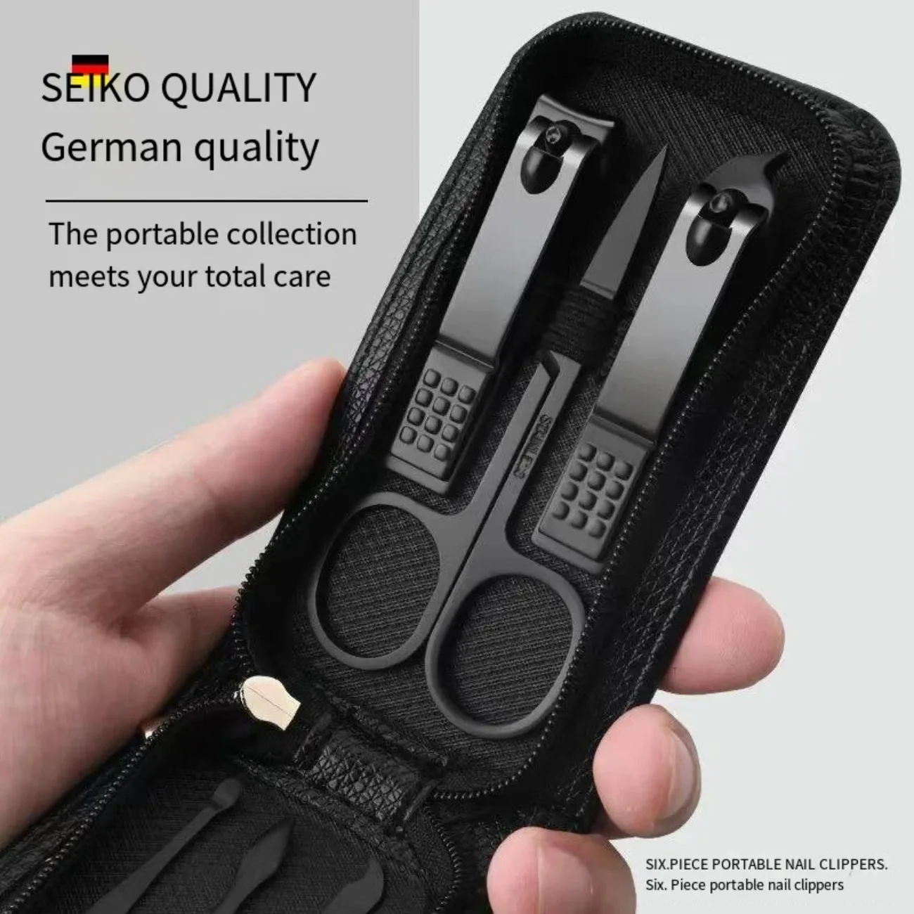 

Luxury 6-in-1 Nail Clipper Kit – Professional Toenail & Fingernail Scissors for Home Grooming & Travel