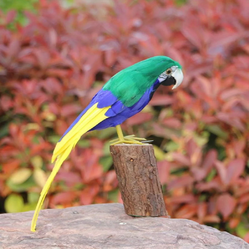 cute green parrot model foam&feather yellow tail parrot bird gift about 30cm xf2957