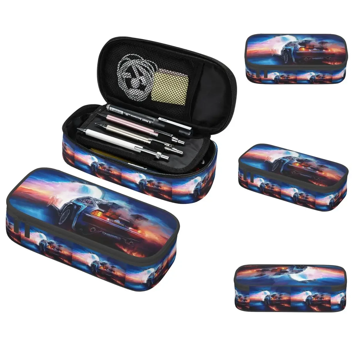 Back To The Future Delorean Time Machine Pencil Case for Kids School Pen Box Pencil Bag Stationery Supplies Pen Holder Bag