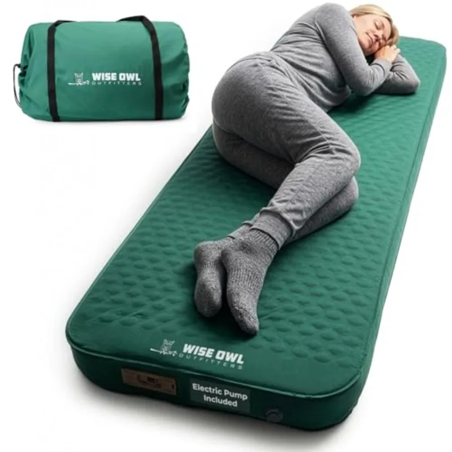 

Self Inflating Sleeping Pad with Electric Pump 4" Camping Air Mattress Pad with Foam for Adults Camp Mat for Tent SUV and Road