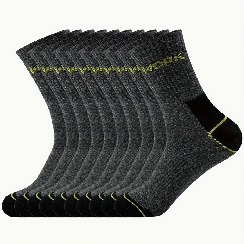 10/15 pares de calcetines de tubo medio a prueba de olores de negocios de alta calidad para hombres calcetines deportivos de ocio transpirables absorbentes del sudor para todas las estaciones