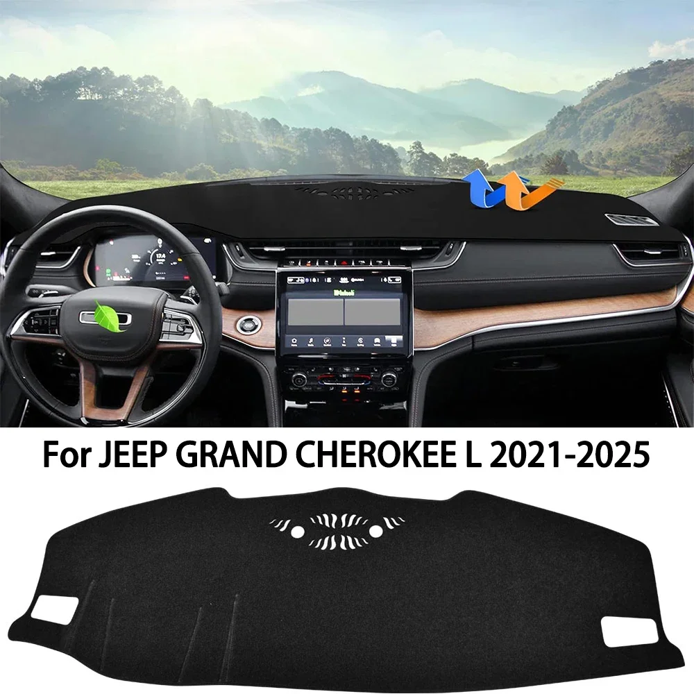 

Pop Dashboard Cover Mat For Jeep Grand Cherokee L 2021 2022 2023 2024 Dash Cover Mat Sunshade Glare UV Rays Protector Accessorie