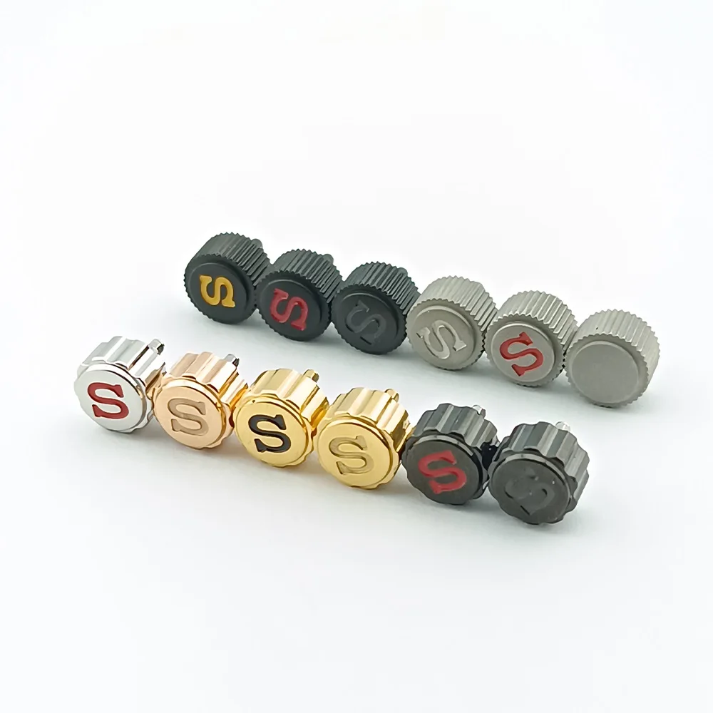 Black/Silver/Gold/Rose Gold Watch Crown Watch Parts Replacement Crown for NH35 NH36 Movements