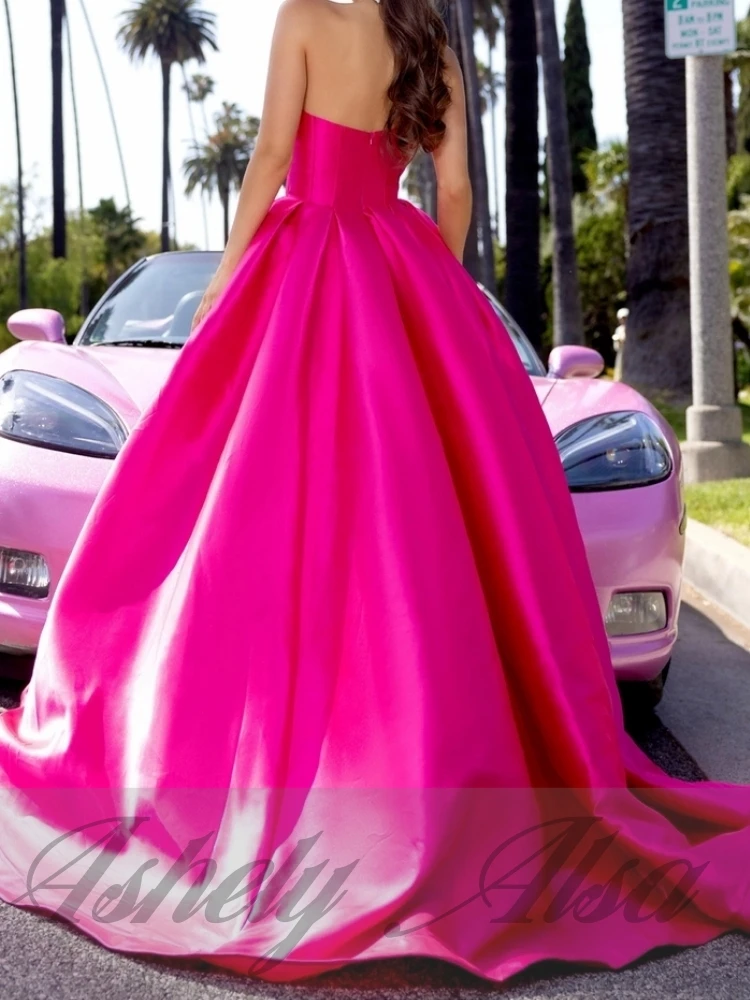 Elegancka Sukienka Wieczorowa Damska na Wesele, Bal, Imprezę, z Dekoltem w Serek, Marszczeniami, Linia A, Długość do Podłogi, Model na Zamówienie, Robe De Soiree 2025